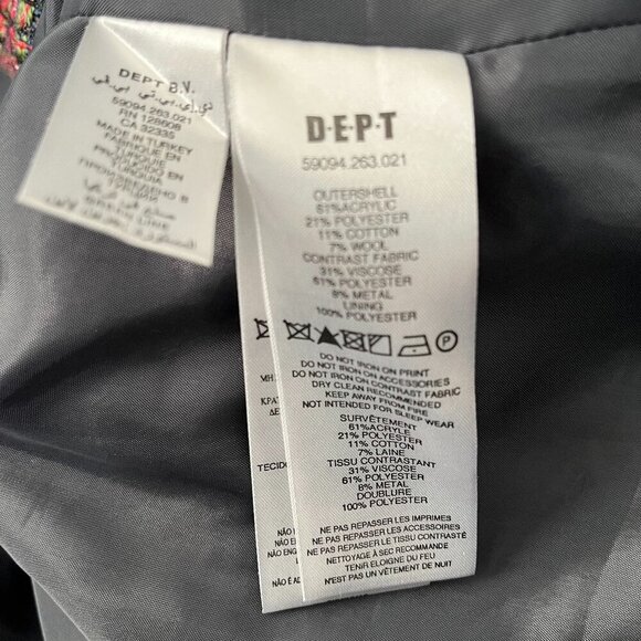 DEPT BV Tweed Women's Blazer Navy Pink Military Size Small‎ - Picture 10 of 10